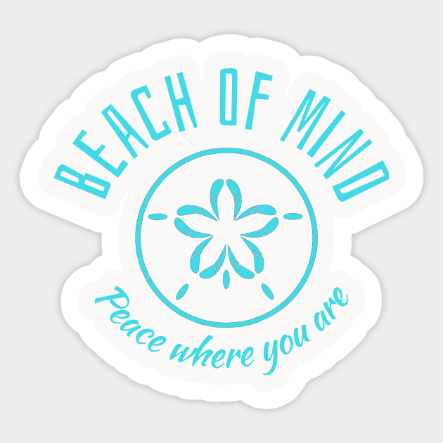 Beach of Mind teal Sticker by nolatees